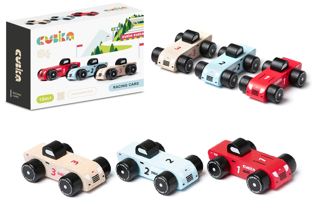 Cubika Mediniai lenktyniniai automobiliai, 3vnt