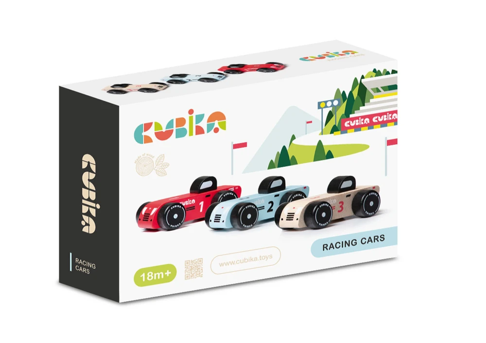 Cubika Mediniai lenktyniniai automobiliai, 3vnt