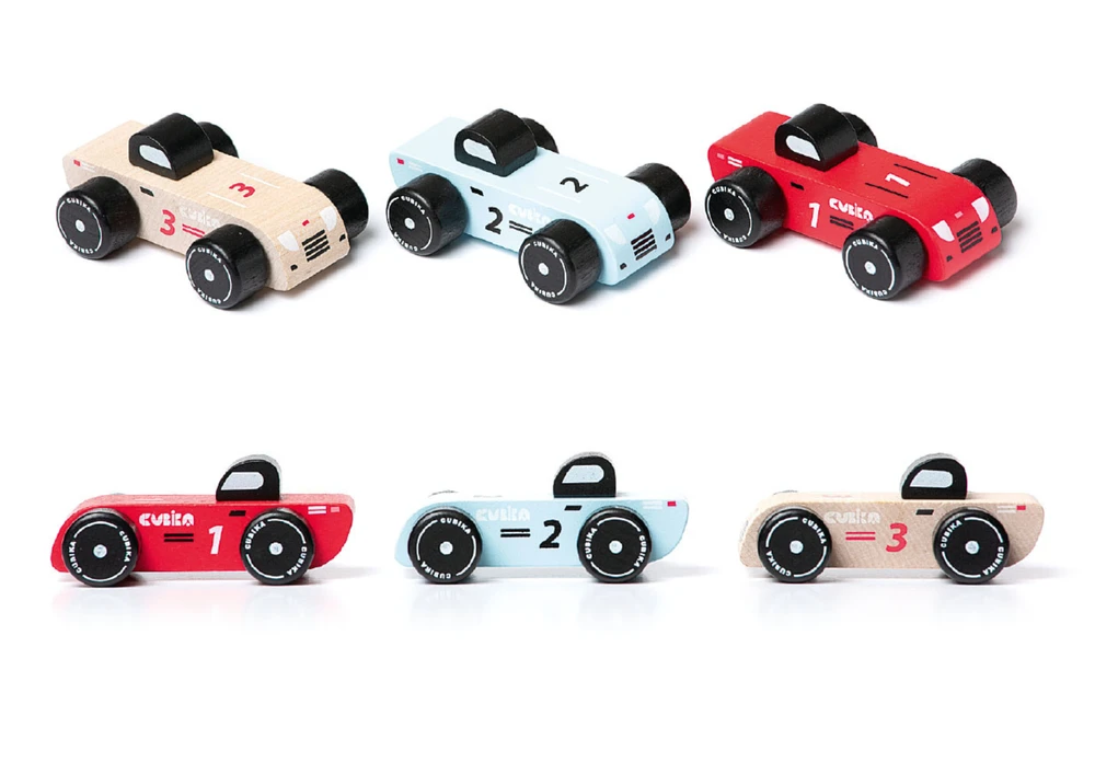 Cubika Mediniai lenktyniniai automobiliai, 3vnt