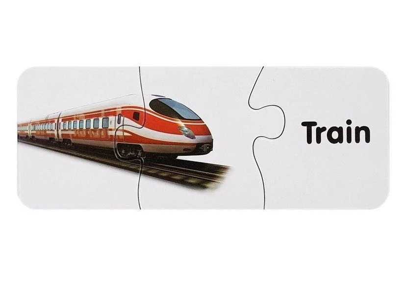Lean Toys Edukacinė dėlionė "Transporto priemonės", anglų k., 10 derinių