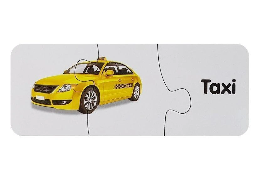 Lean Toys Edukacinė dėlionė "Transporto priemonės", anglų k., 10 derinių