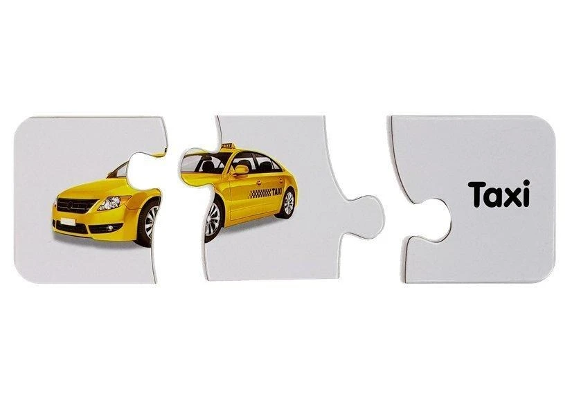 Lean Toys Edukacinė dėlionė "Transporto priemonės", anglų k., 10 derinių