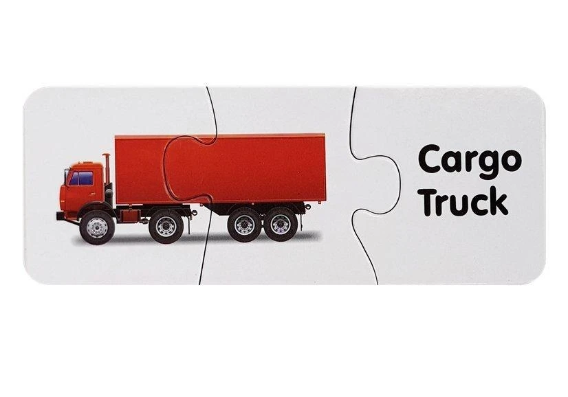 Lean Toys Edukacinė dėlionė "Transporto priemonės", anglų k., 10 derinių