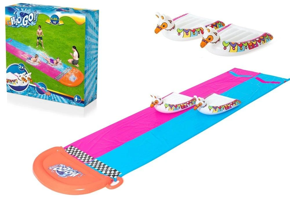 BESTWAY lenktynių čiuožykla Llama Rama Double 4.88m, 52320