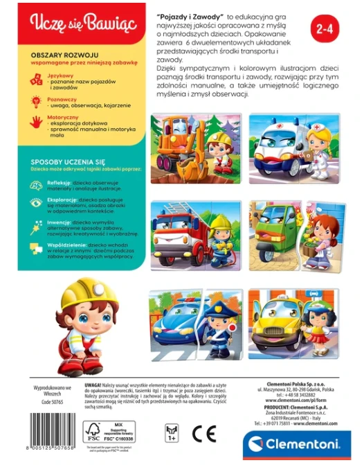 Dėlionė Edukacinis žaidimas „Transportas ir profesijos“ Clementoni 50765