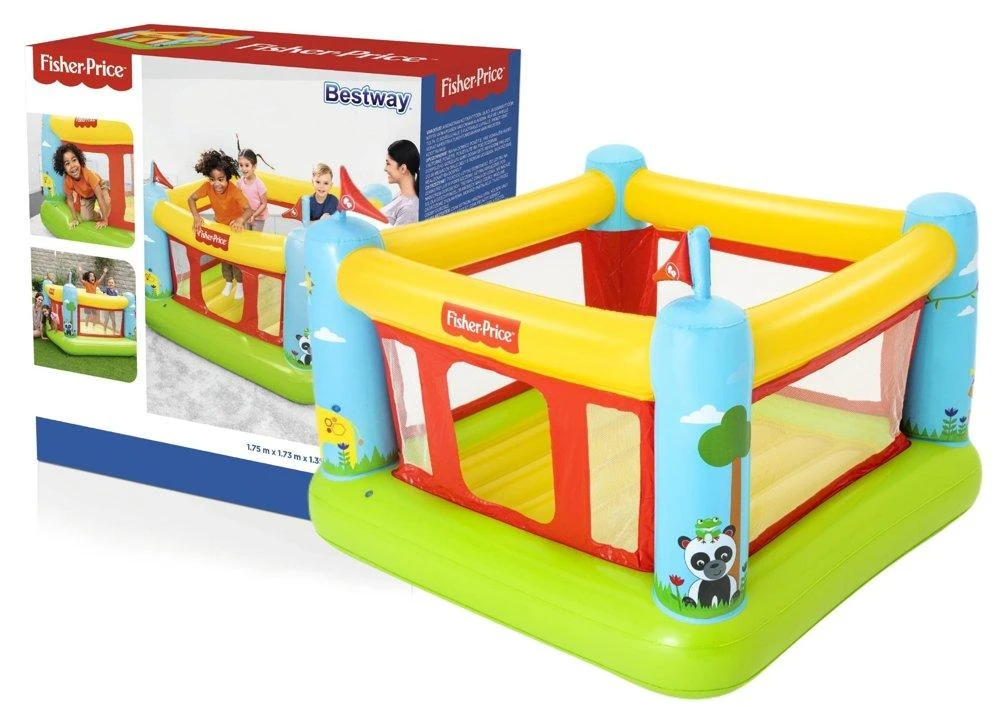 BESTWAY Fisher-Price pripučiamas batutas, 1.75m x 1.73m x 1.35m, 93553