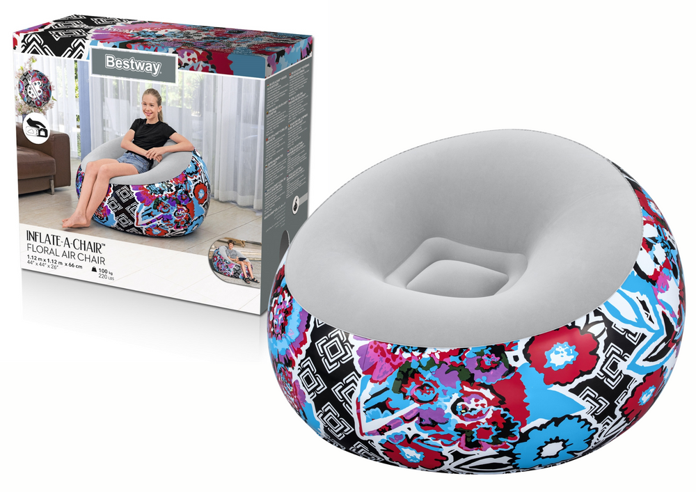 Pripučiamas fotelis Bestway Inflate-A-Chair, 112 x 112 x 66 cm