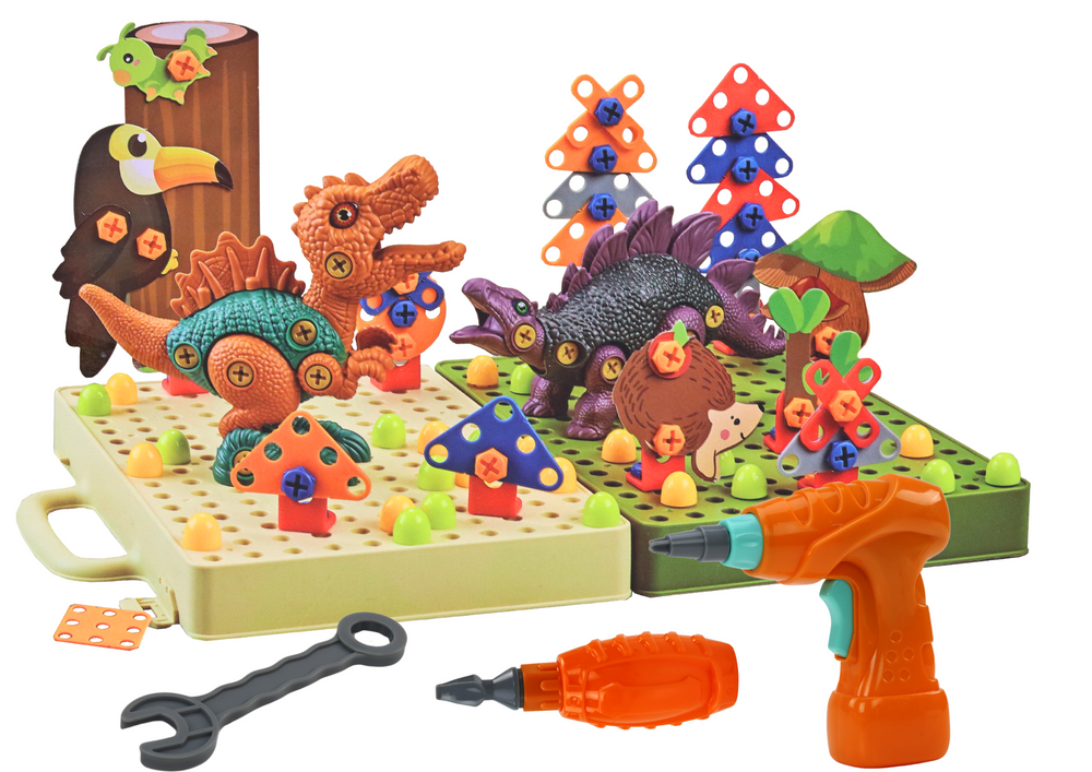 3D statybos dėlionės kaladėlės Dinozaurai Lean Toys