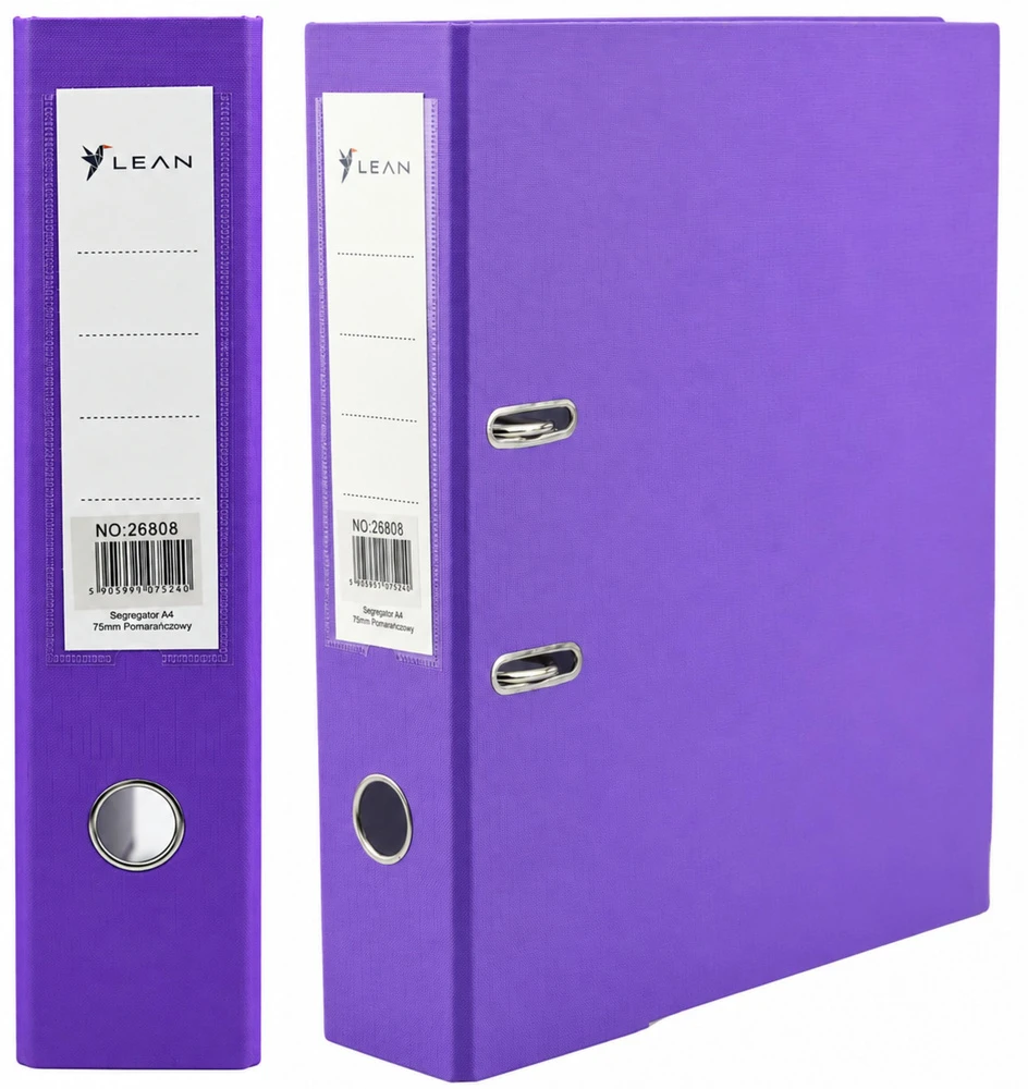 Lean Segtuvas A4, 80 mm, svirtinis mechanizmas, violetinis