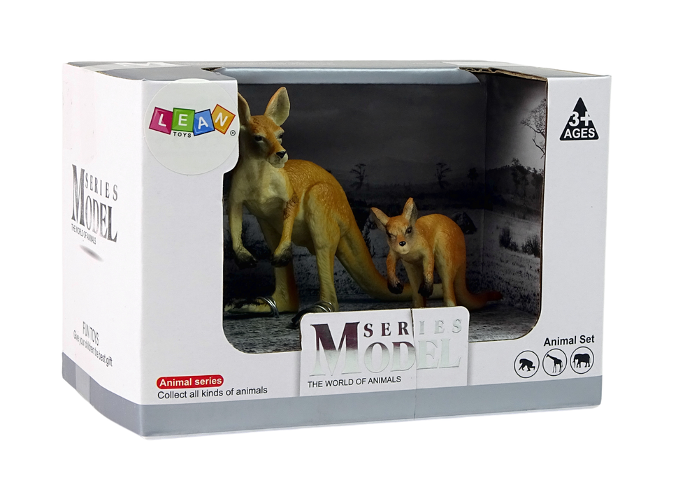 Zestaw Figūrėlės Kengūra su kūdikiu Lean Toys