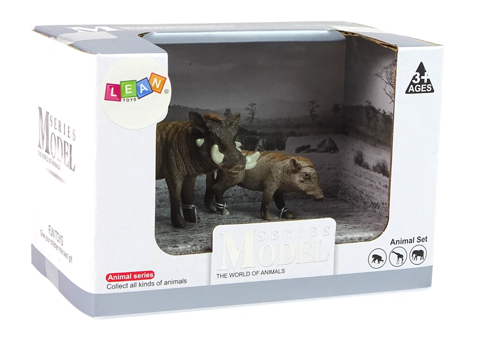 Lean Toys Figūrėlių rinkinys LeanToys Afrikos karpinis šernas su jaunikliu