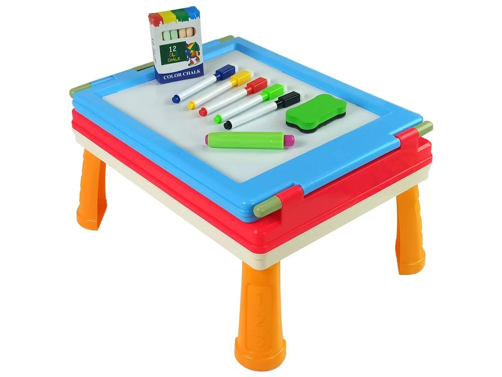 Magnetinė kreidos lenta Lean Toys Talented Painter su mėlynu žaidimų stalu