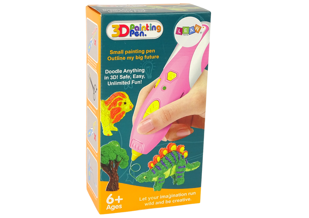 Lean Toys CREATIVE 3D PEN Vaikams 3D Spausdintuvo rašiklio rinkinys ir PLA KASETĖS 3 viename