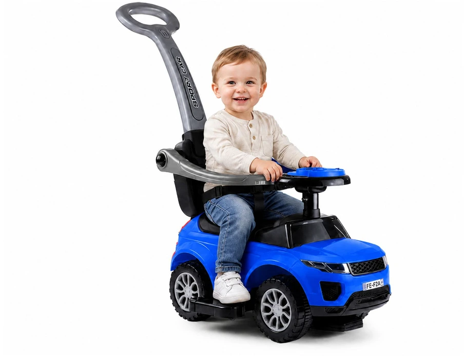 Lean Cars Automobilis varomas kojomis su rankena tėvams 614W Mėlyna