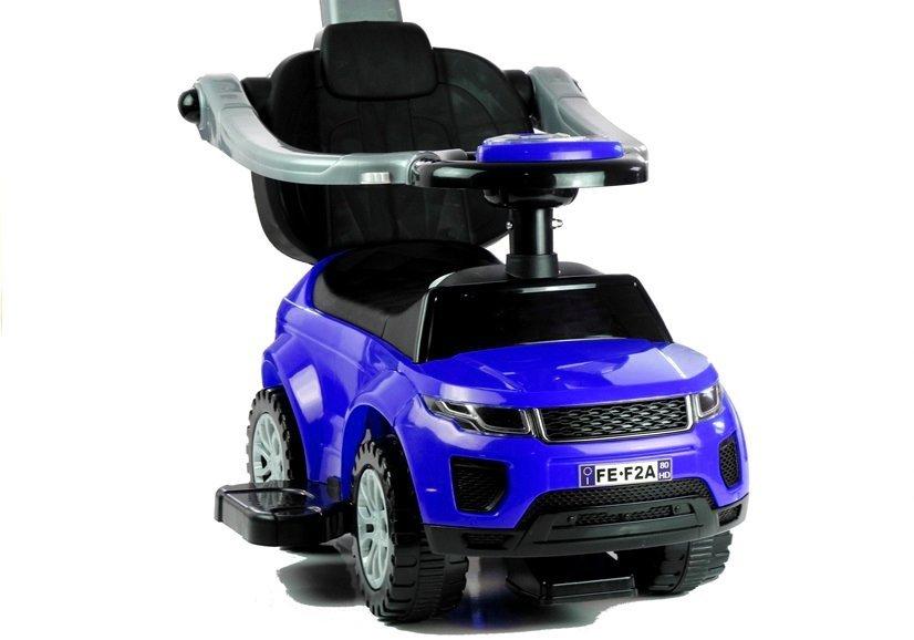 Lean Cars Automobilis varomas kojomis su rankena tėvams 614W Mėlyna