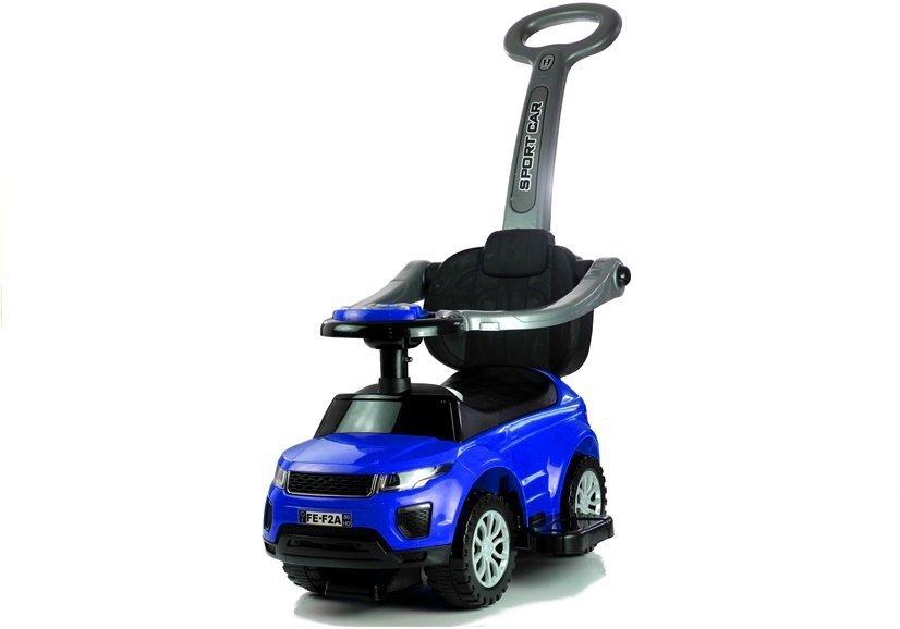 Lean Cars Automobilis varomas kojomis su rankena tėvams 614W Mėlyna