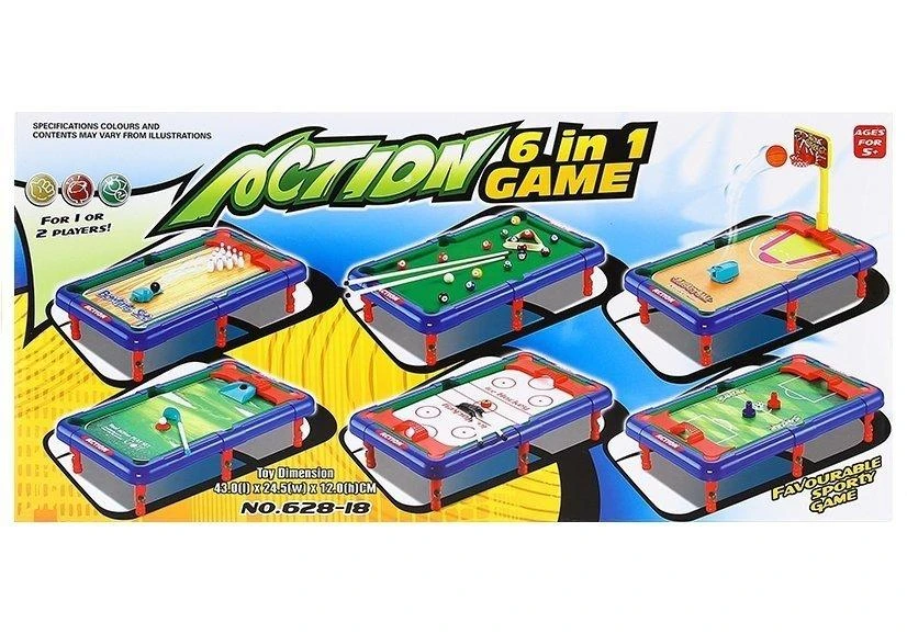 Lean Toys Stalo žaidimų rinkinys 6-in-1