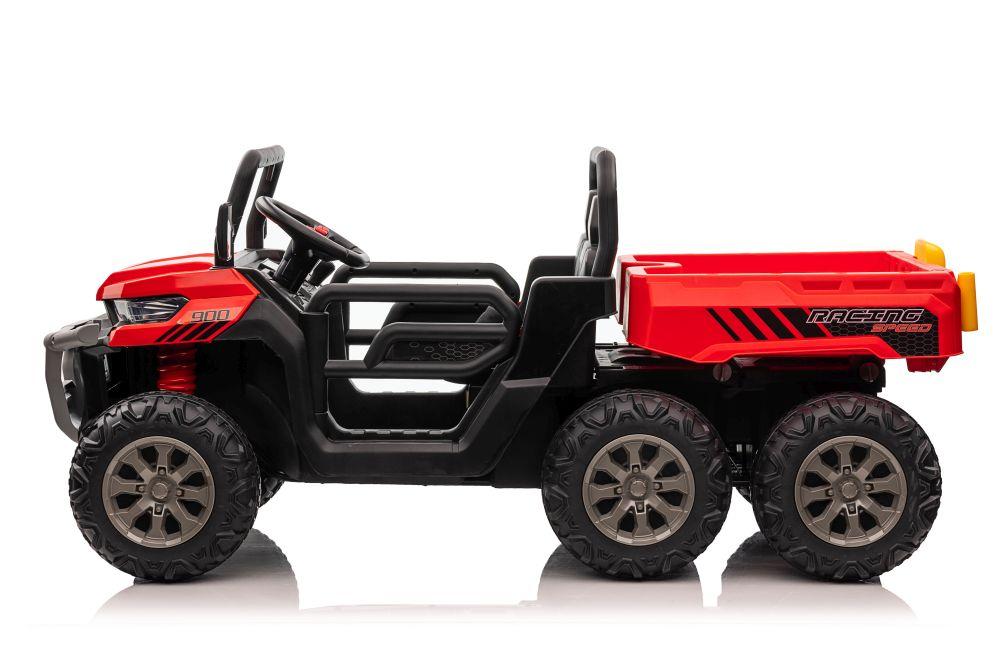 Lean Cars Dvivietis vaikiškas elektromobilis Farmer Truck, raudonas 4x4 300 W