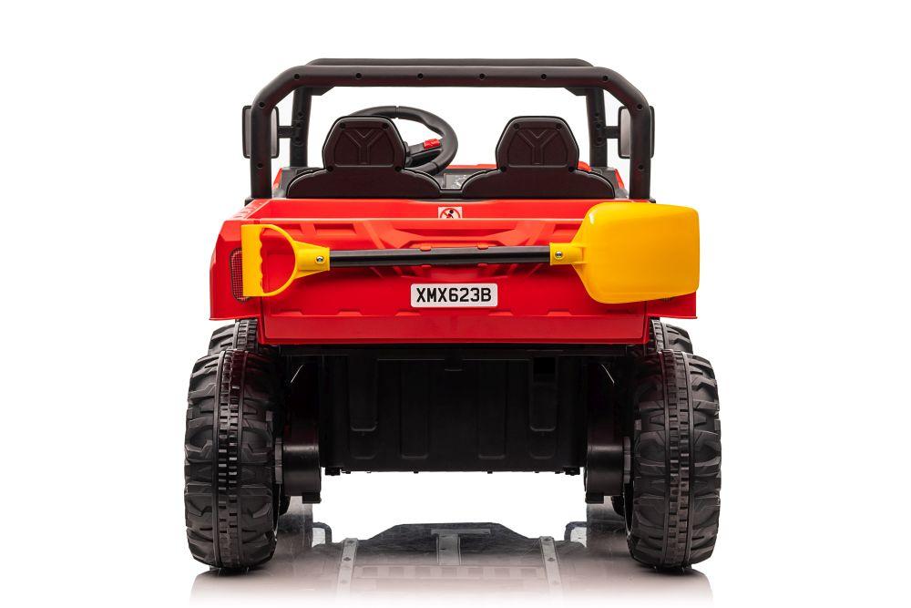 Lean Cars Dvivietis vaikiškas elektromobilis Farmer Truck, raudonas 4x4 300 W