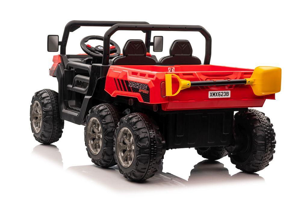 Lean Cars Dvivietis vaikiškas elektromobilis Farmer Truck, raudonas 4x4 300 W