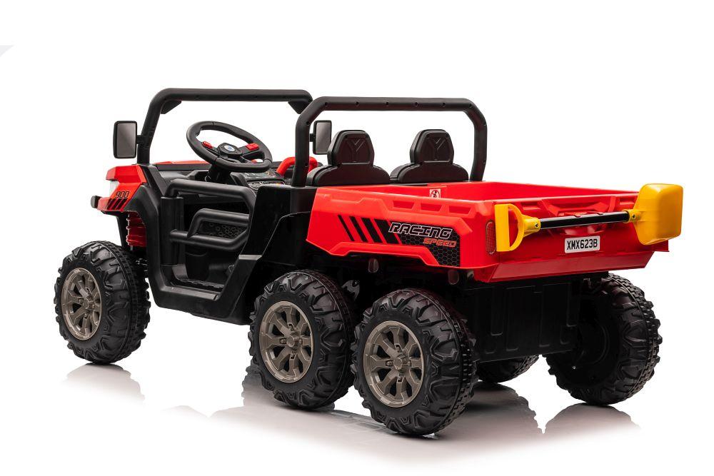 Lean Cars Dvivietis vaikiškas elektromobilis Farmer Truck, raudonas 4x4 300 W