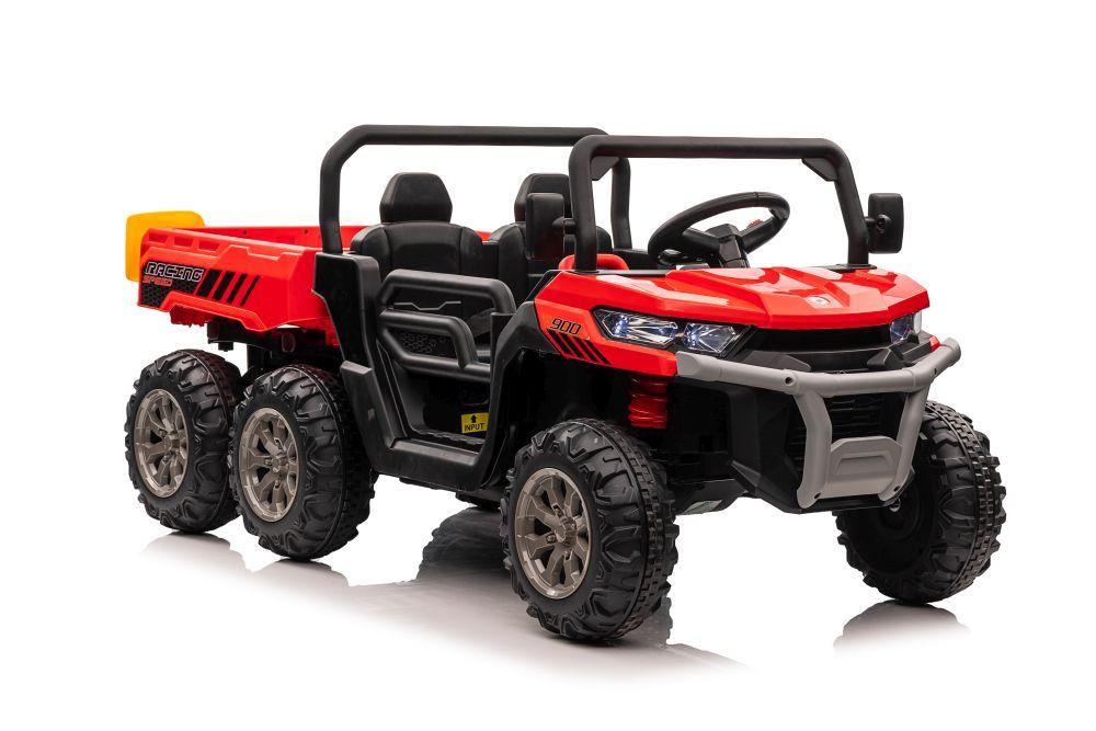 Lean Cars Dvivietis vaikiškas elektromobilis Farmer Truck, raudonas 4x4 300 W