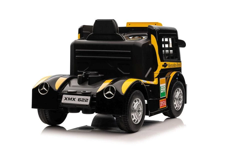 Lean Cars Vienvietis elektromobilis vaikams Mercedes-Benz Axor XMX622, geltonas