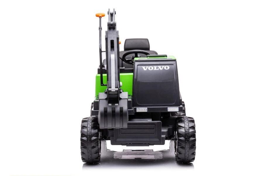 Lean Cars Vienvietis akumuliatorinis eskavatorius vaikams Volvo DK-VE888 Lean Toys, žalias