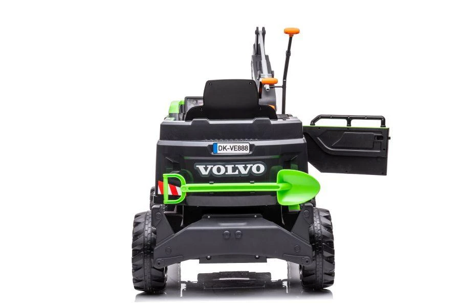 Lean Cars Vienvietis akumuliatorinis eskavatorius vaikams Volvo DK-VE888 Lean Toys, žalias
