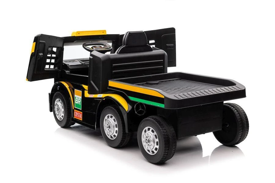 Lean Cars Vienvietis elektromobilis su priekaba Mercedes-Benz Axor XMX622, geltonas