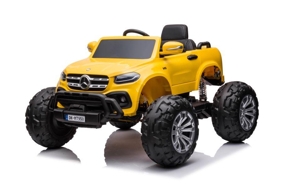Lean Cars Vienvietis vaikiškas elektromobilis Mercedes DK-MT950 4x4, geltonas