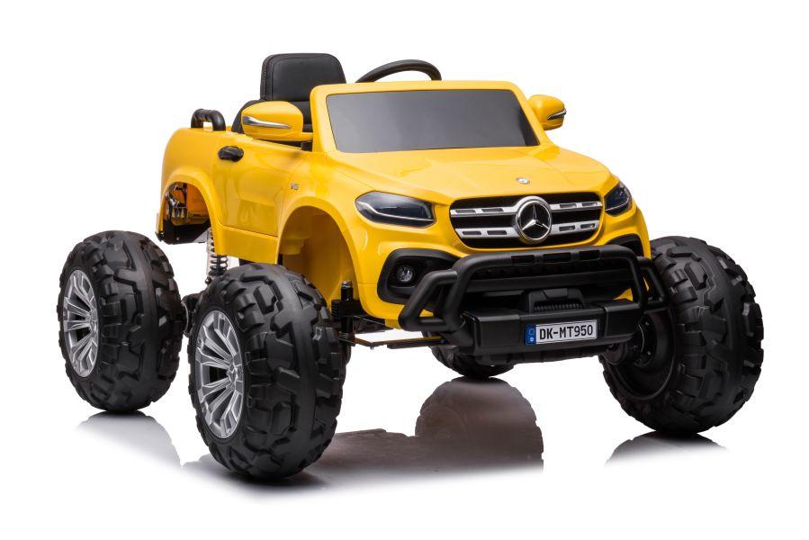 Lean Cars Vienvietis vaikiškas elektromobilis Mercedes DK-MT950 4x4, geltonas