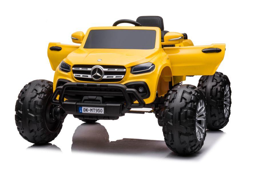 Lean Cars Vienvietis vaikiškas elektromobilis Mercedes DK-MT950 4x4, geltonas