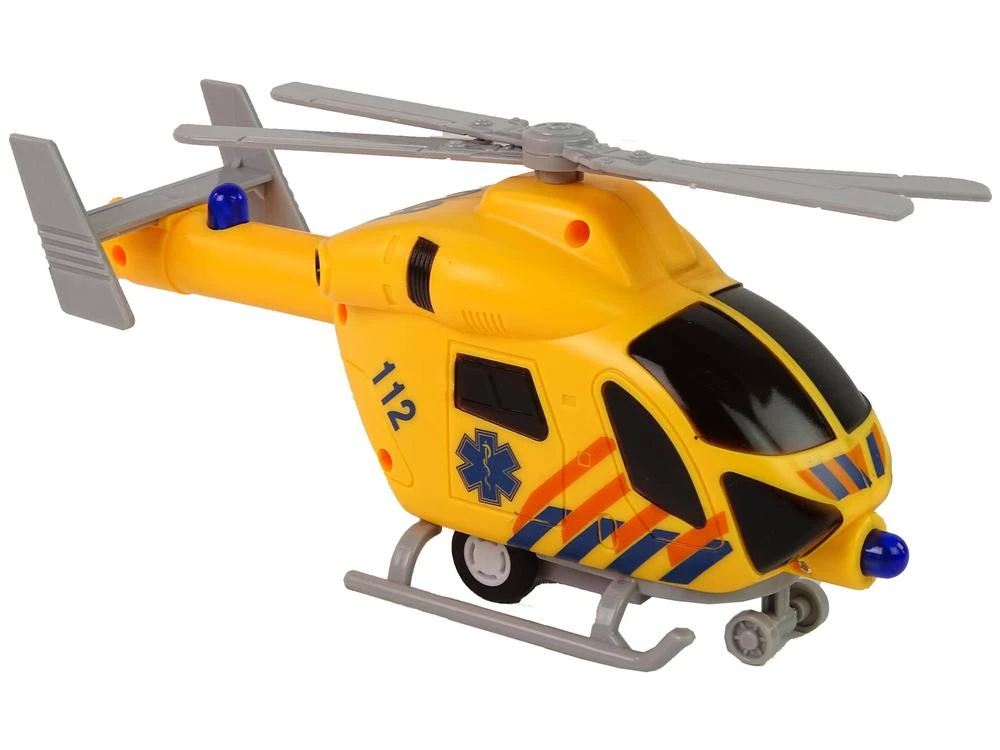 Žaislinis Pagalbos sraigtasparnis su garsais Lean Toys, geltonas