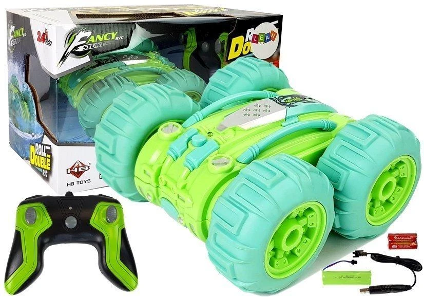 Lean Toys Radijo bangomis valdomas automobilis Amphibious žalias
