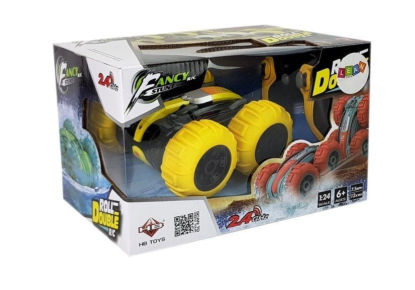 Lean Toys Radijo bangomis valdomas automobilis Amphibious geltonas