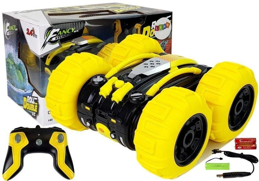 Lean Toys Radijo bangomis valdomas automobilis Amphibious geltonas