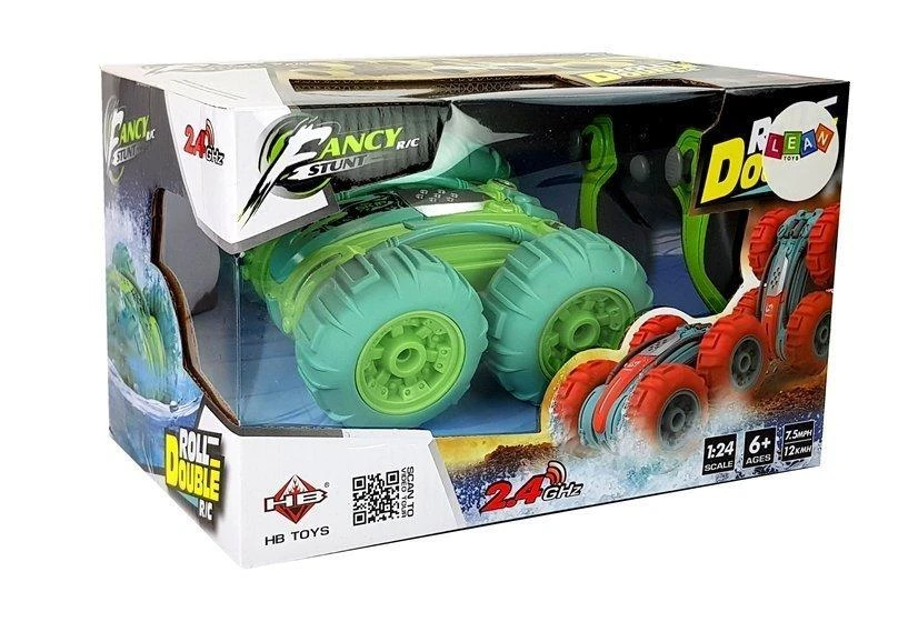 Lean Toys Radijo bangomis valdomas automobilis Amphibious žalias