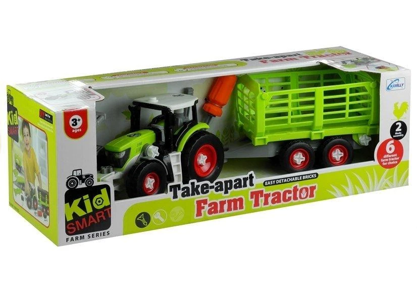 Lean Toys Traktorius su atvira priekaba 43 cm