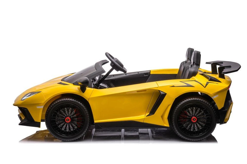 Lean Cars Dvivietis vaikiškas elektromobilis Lamborghini XXL, geltonas