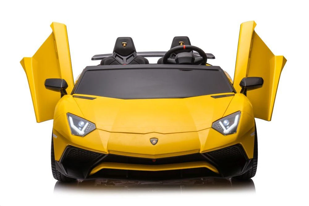 Lean Cars Dvivietis vaikiškas elektromobilis Lamborghini XXL, geltonas
