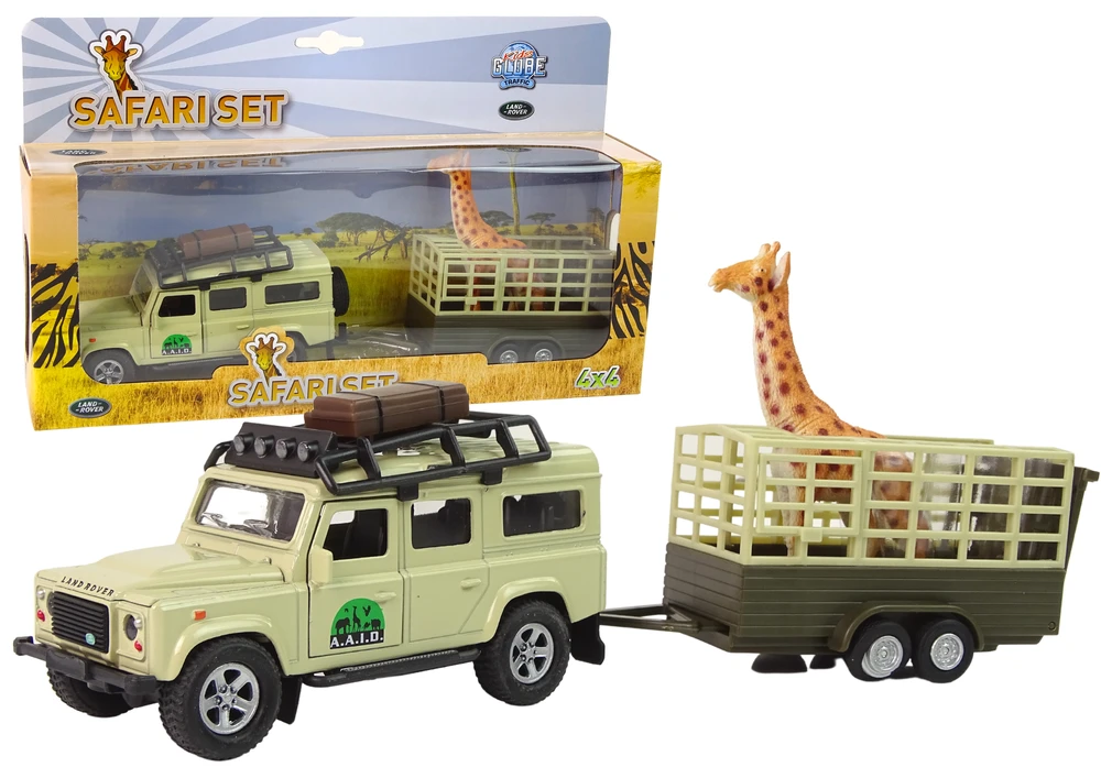 Lean Cars Hipo Land Rover su priekaba ir žirafa HIPO dėžutėje