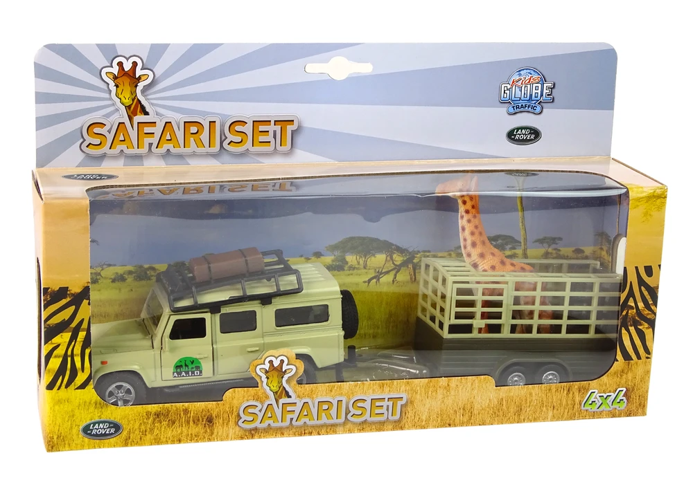 Lean Cars Hipo Land Rover su priekaba ir žirafa HIPO dėžutėje