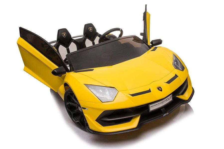 Dvivietis vaikiškas elektromobilis Lean Cars Lamborghini Aventador SX2028, geltonas