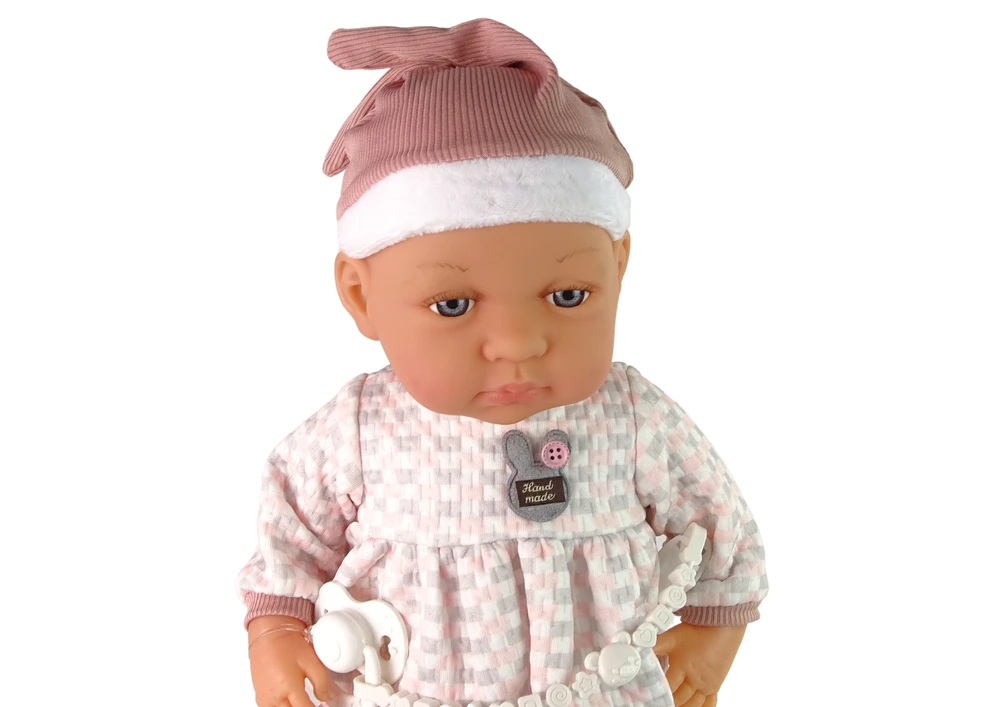 Lean Toys Lėlė kūdikis 46 cm su rožiniais drabužiais