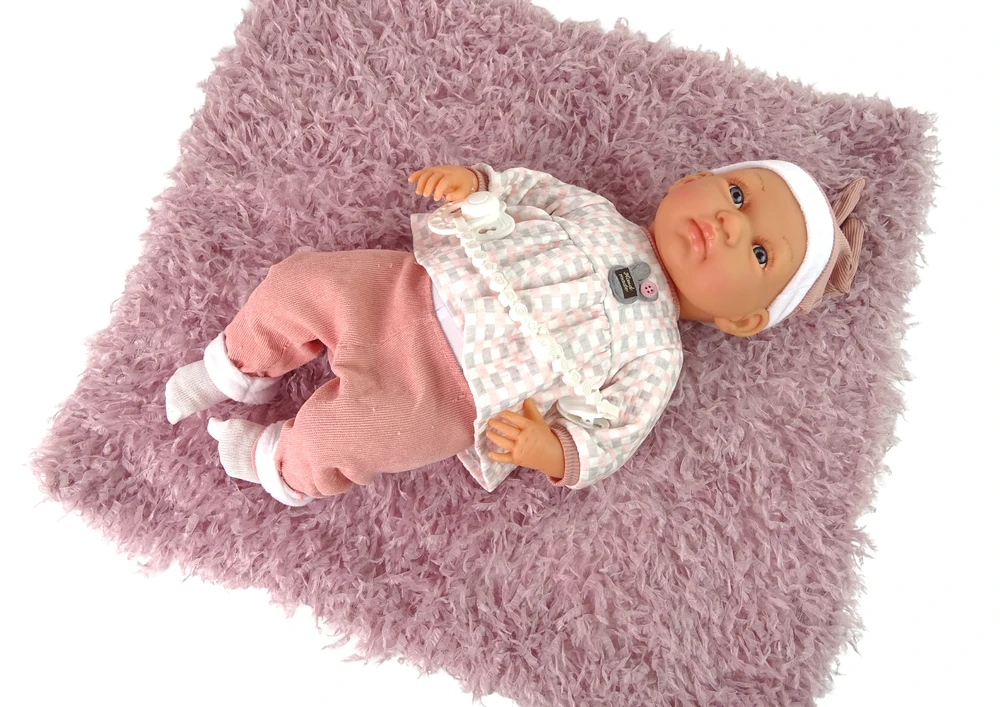 Lean Toys Lėlė kūdikis 46 cm su rožiniais drabužiais