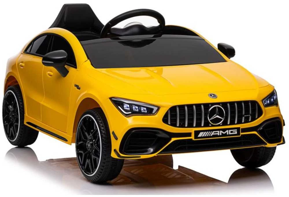 Lean Cars Vienvietis elektromobilis vaikams Mercedes CLA 45s AMG, geltonas