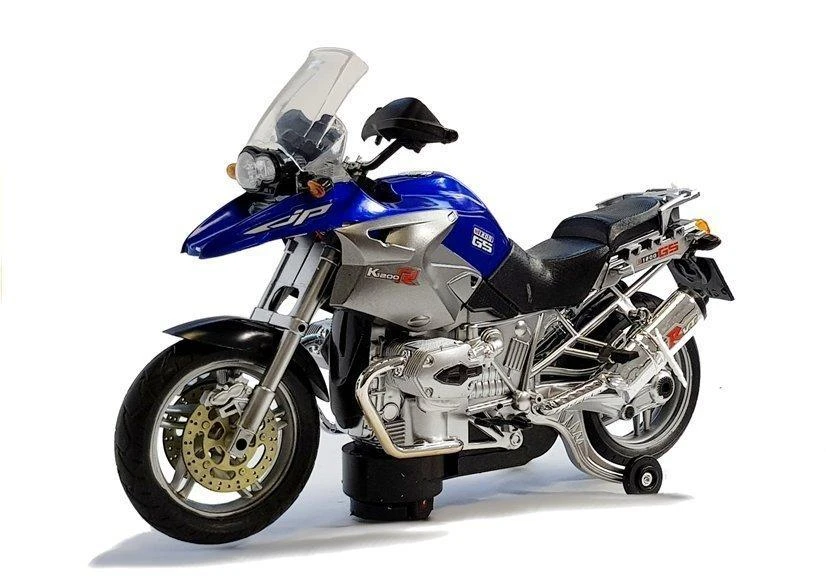 Lean Toys Mėlynas baterijomis varomas motociklas su šviesomis ir muzika