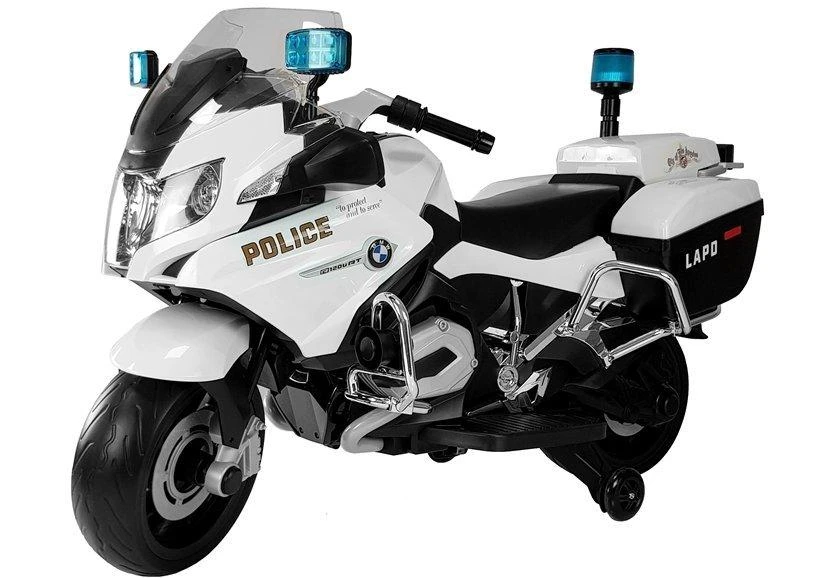 Lean Cars Elektrinis motociklas vaikams BMW R1200 Police, baltas