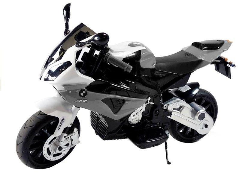 Lean Cars Akumuliatorinis motociklas vaikams BMW S1000RR, sidabrinės spalvos